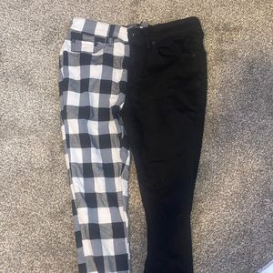 Like new checkered and black pants from Hot topic